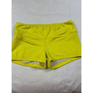 Fleo Womens Neon Yellow Athletic Gym CrossFit Shorts Size Medium